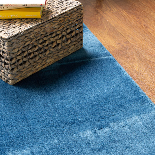 Ebern Designs Tarlton Faux Fur Cobalt Blue Rug & Reviews Wayfair